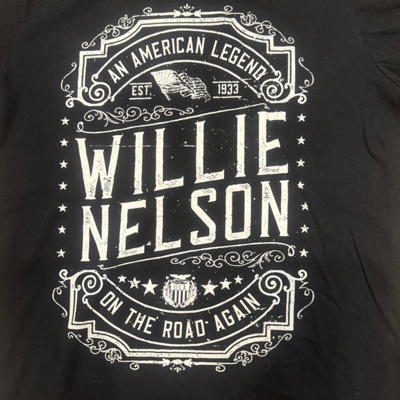 Men’s black Medium Tshirt with Willie Nelson Jack Daniels label style print - Picture 3 of 6
